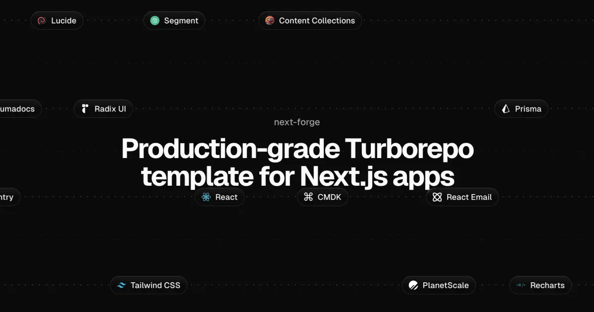 next-forge — boilerplate monorepo de référence